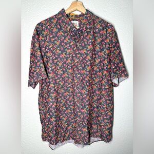 Marti Kat Men’s Short Sleeve Button Down Shirt Pineapple Pattern Size XL